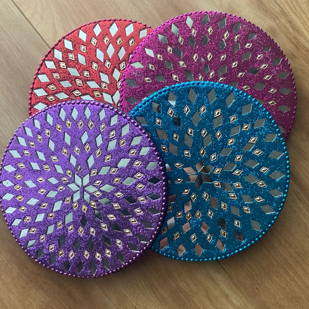 Colorful Beaded Coasters Set - Picture 6 of 6